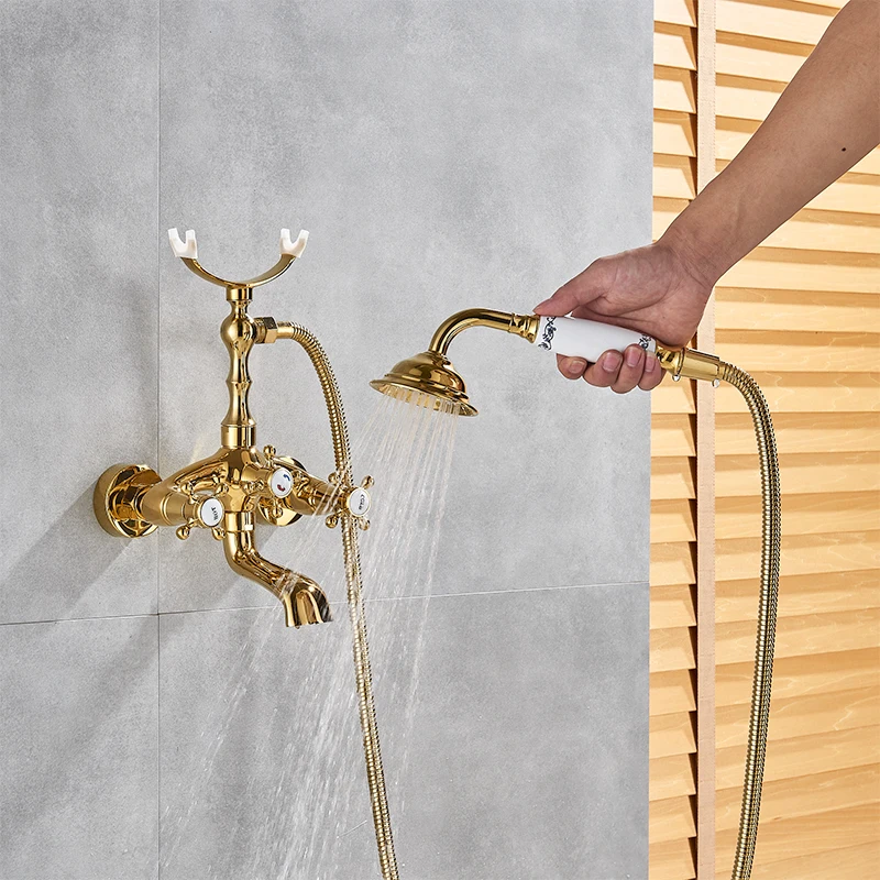 Ванная Комната Фарфоровая Ванна Смеситель для душа набор кран ванной настенное