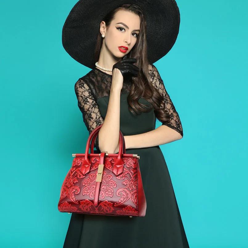 2017 OUTNICE Китайский стиль ретро тиснением роскошные сумки женские дизайнер сумка