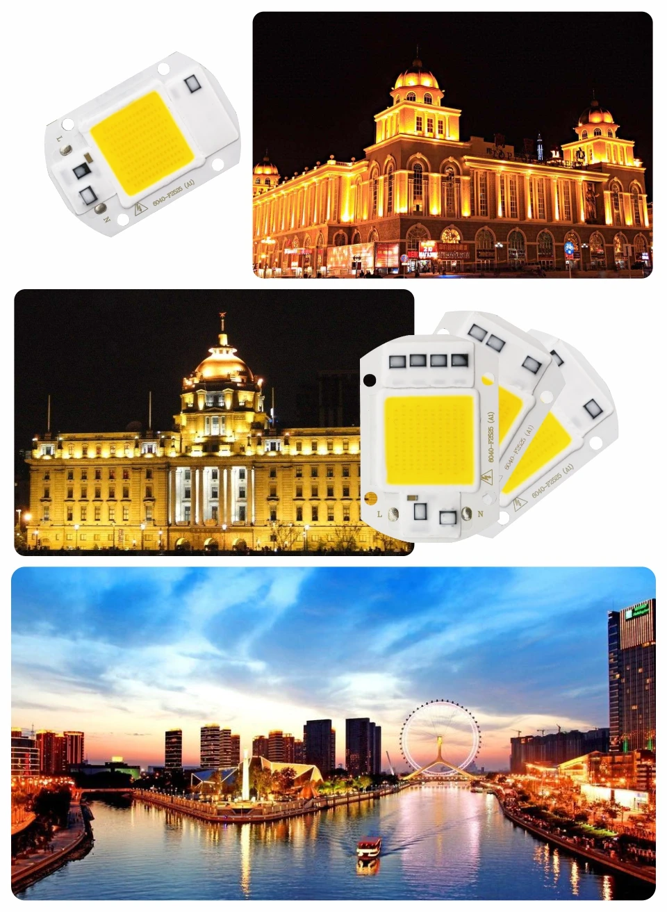 Светодиодный чип COB 10 Вт, 20 Вт, 30 Вт, 40 Вт, 50 Вт, переменный ток 110 В, 220 В, умный IC светодиодный бисер, сделай сам, светодиодный прожектор, прожектор, холодный белый, теплый белый