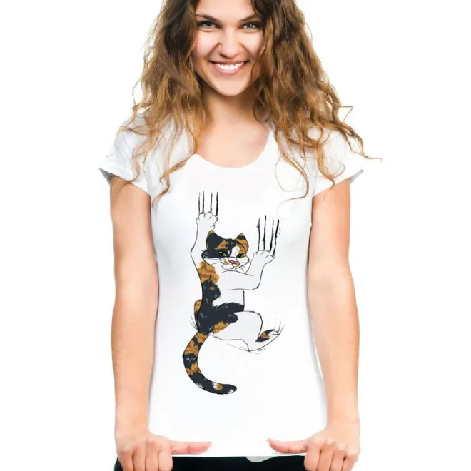О образным вырезом животных Цветочный принт футболка каваи Camisa Mujer blusas