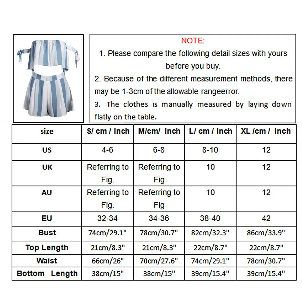 Белый в полоску с бантом Элегантный комбинезон открытыми плечами Костюм 2 вещей