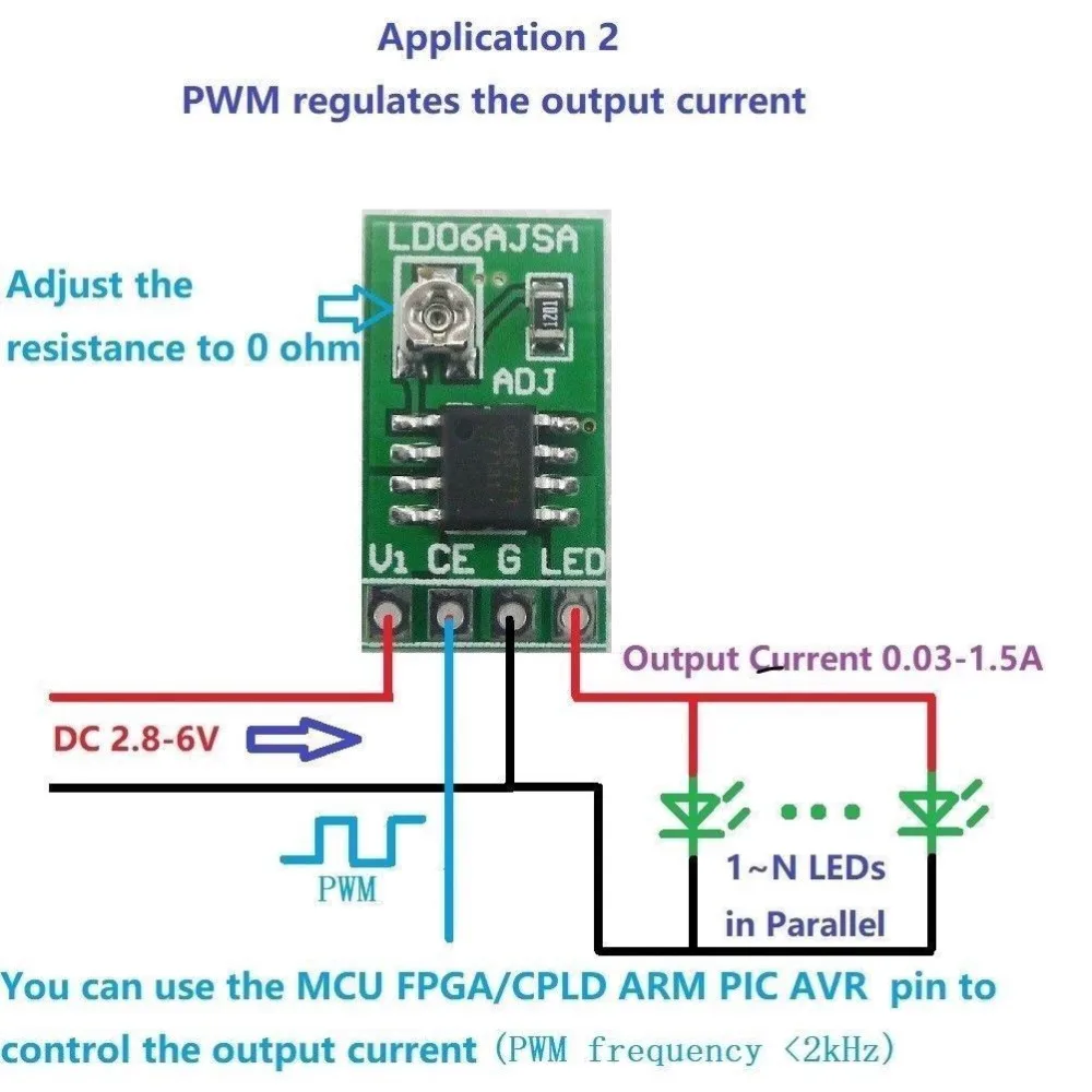 DC 3V 3 V 7 5V 6V регулируемый светодиодный pwm драйвер преобразователь постоянного