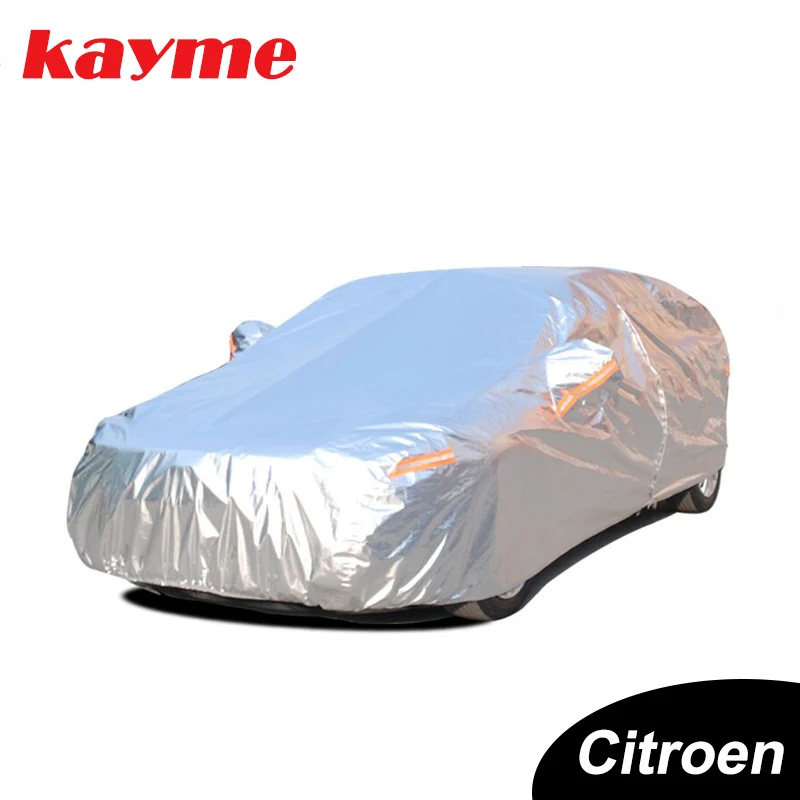 

Kayme Aluminium Waterproof Car Covers Super Sun Protection Dust Rain Car Cover Full Protective Suitable For Citroen C4 C5