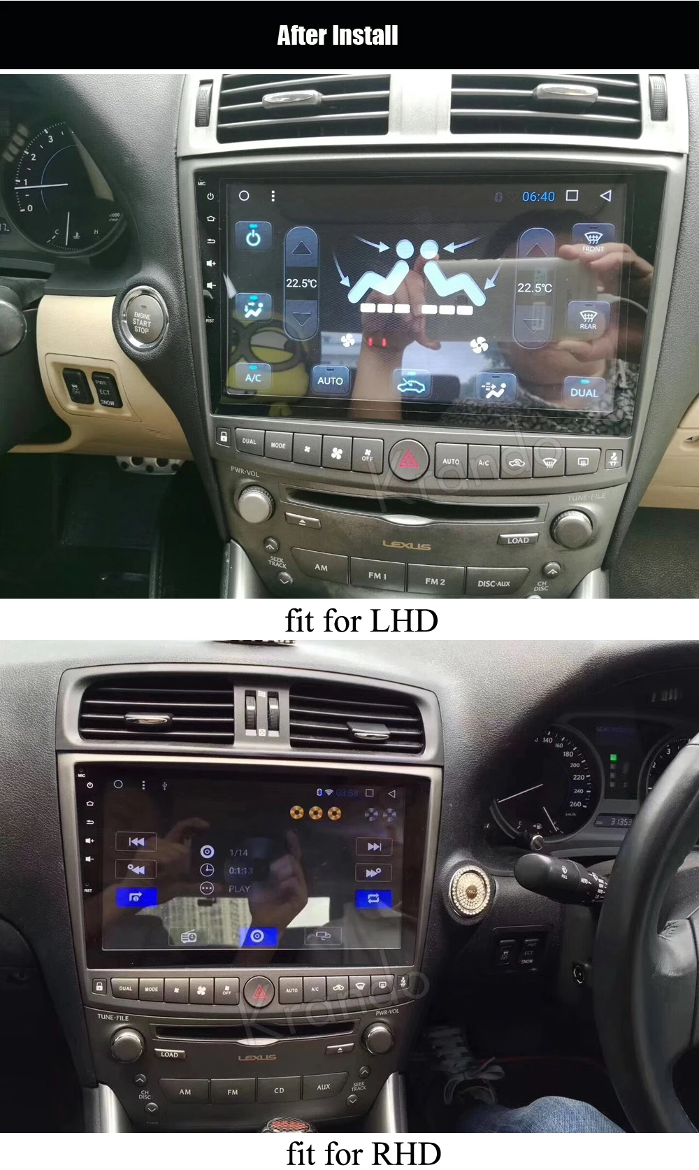 Krando Android 8,1 10," Полный сенсорный автомобильный Радио gps для lexus is250 2006-2011 Навигация wi-fi-мультимедиа playstore 2G ram