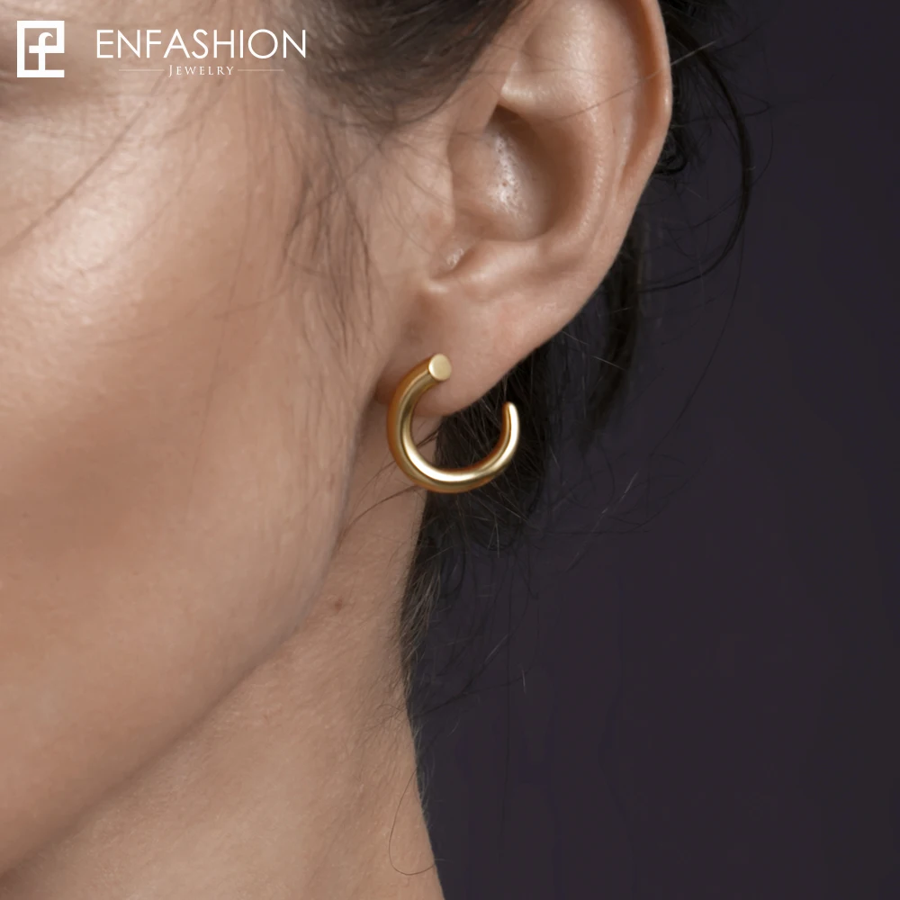Enfashion панковские серьги-гвоздики из нержавеющей стали золотого цвета серьги геометрические серьги в виде зуба для женщин Трендовое ювелирное изделие EB171041