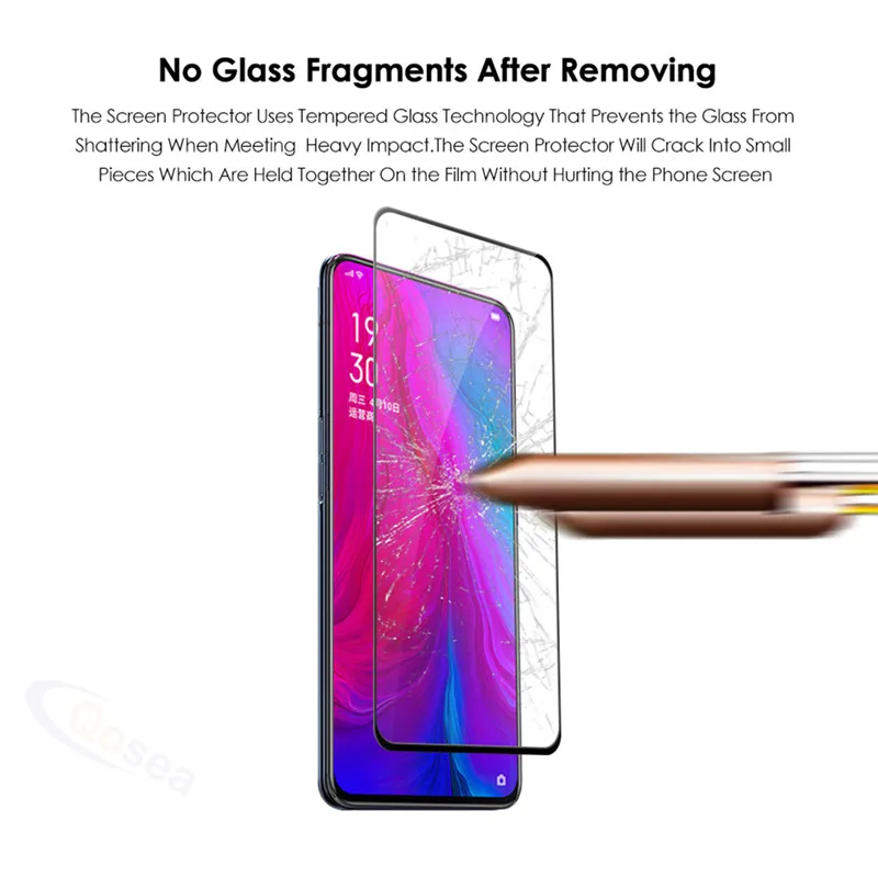 Qosea телефон экран протектор для OPPO Reno 10X Zoom закаленное стекло ультра тонкий 4D