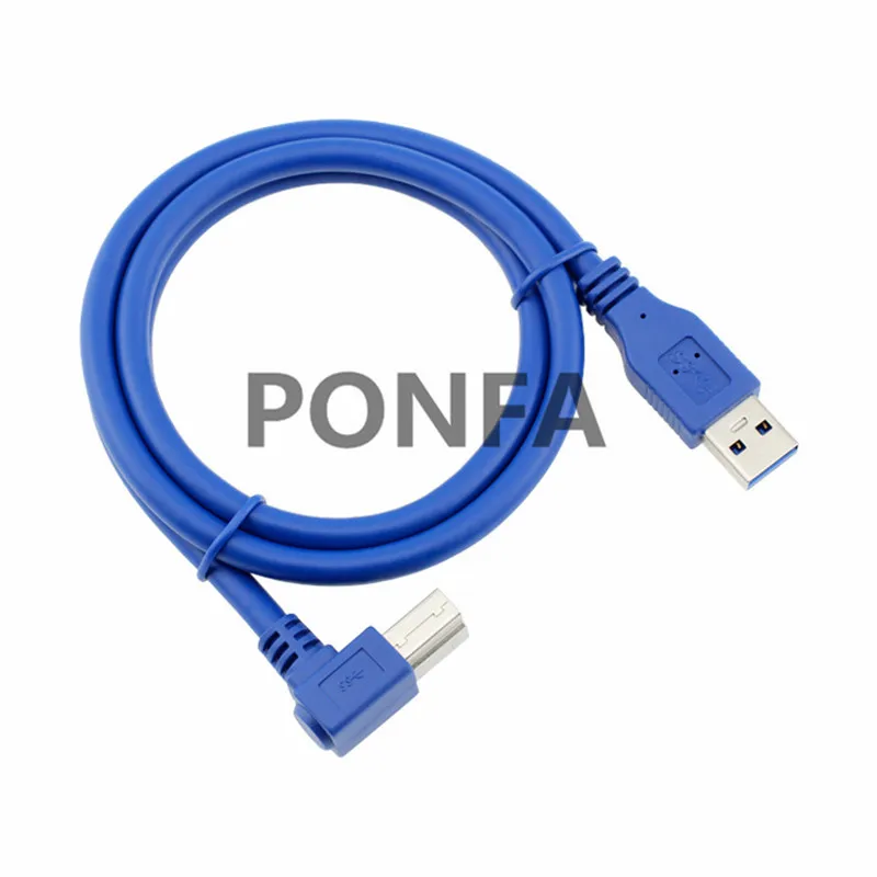 90 градусов прямоугольный USB 3,0 A папа AM к USB 3,0 B Тип папа BM USB3.0 кабель 0,6 м 1 м 1,8 м 2 фута 3 фута 6 футов для принтера сканер HDD