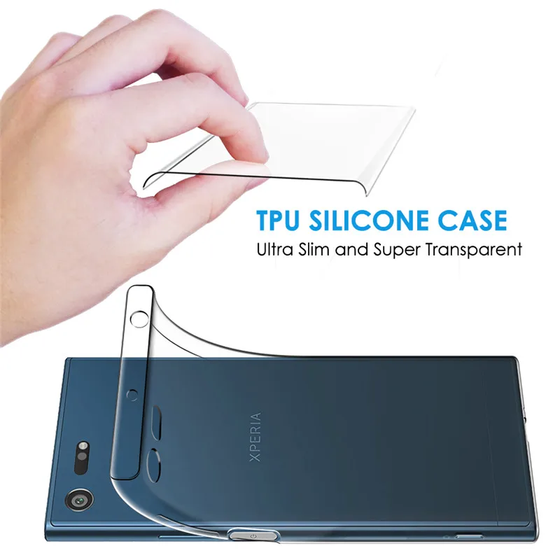 Qosea For Sony Xperia XZ Premium Case Slim Silicone Ultra-thin Transparent Soft TPU Protective XZ2 XZ1 Compact Cover |