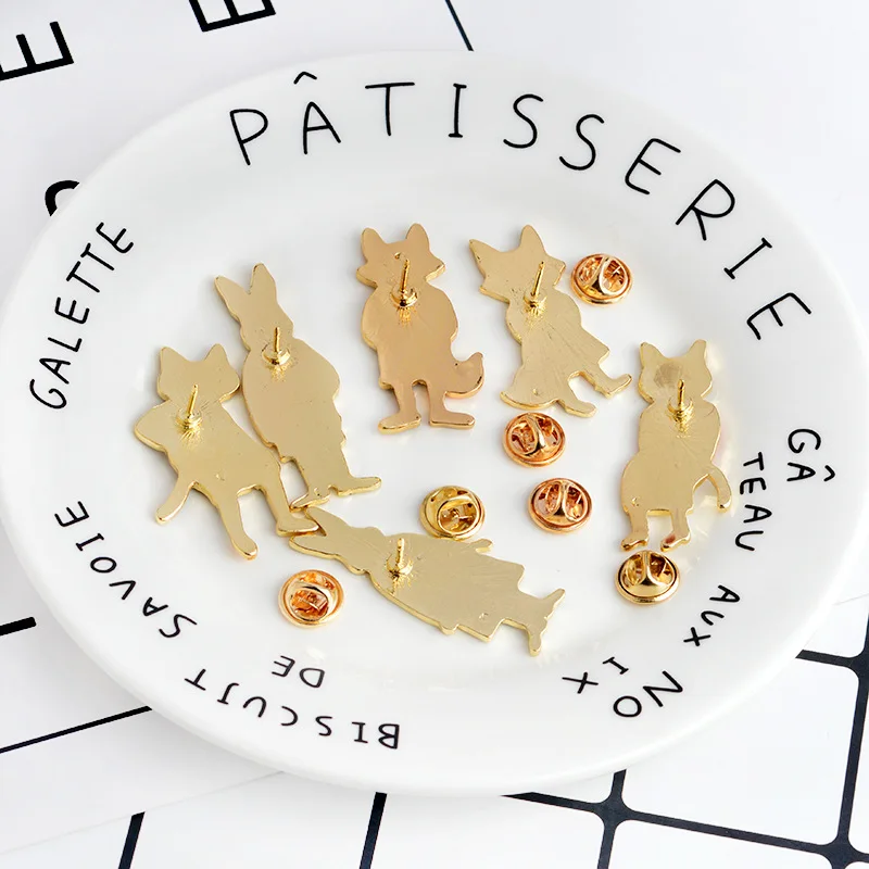 Булавки и броши эмалированные Значки для пар в виде кролика лисы кота аксессуары