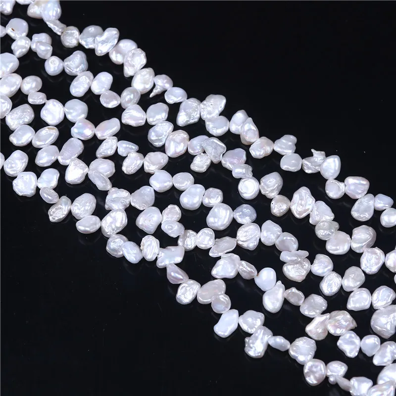 DIY AA оптовая продажа пресноводный жемчуг цвета белого шампанского Keshi 7 8 мм бусины