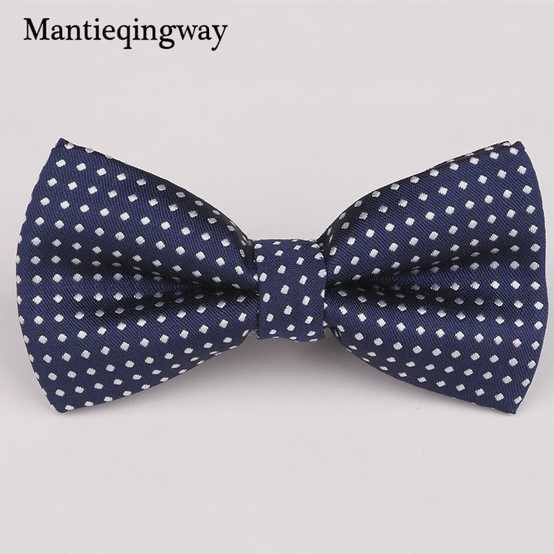 Детский галстук-бабочка в горошек полиэстер пряжа обтягивающий для маленьких