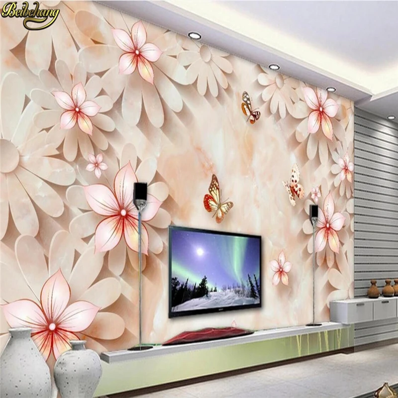 

beibehang Custom photo wallpaper mural marble head relief flower TV background wall painting decorative painting papel de parede
