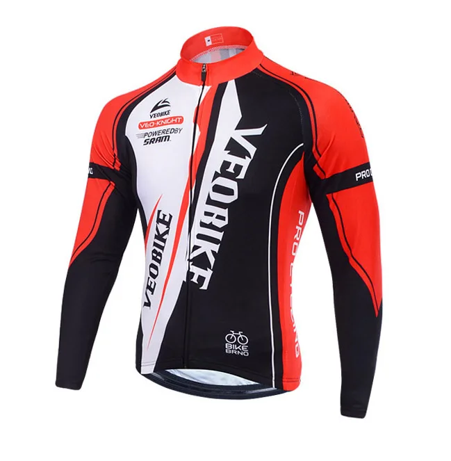 jersey red Бренд VEOBIKE зимний термо флисовый Pro Team Велоспорт Джерси Набор с длинным рукавом Одежда для велосипеда горный велосипед MTB Одежда для мужчин и женщин - Цвет: jersey red