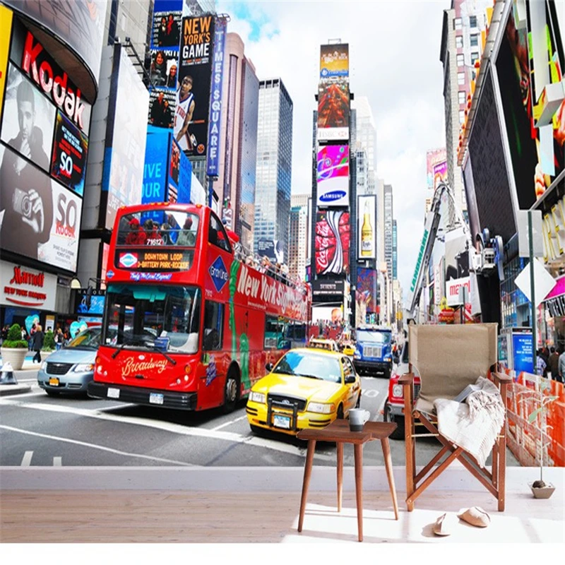 Beibehang автобус Нью-Йорк Таймс большая роспись ТВ фон настенные бумаги домашний