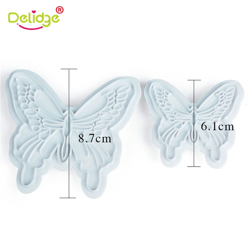 Delidge 2 шт./компл. форма для торта в форме бабочки размера пищевой пластик Fondant