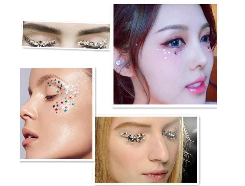 Розовая серия 12 шт. микс снежинок Сердце Звезда блестки для ногтей искусственная