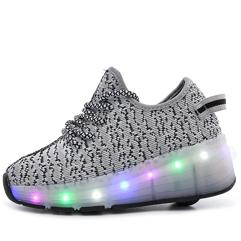 Size 29-40 Children LED light sneakers wheel boy Girl roller skate casual shoe with girl zapatillas zapatos con ruedas | Детская одежда