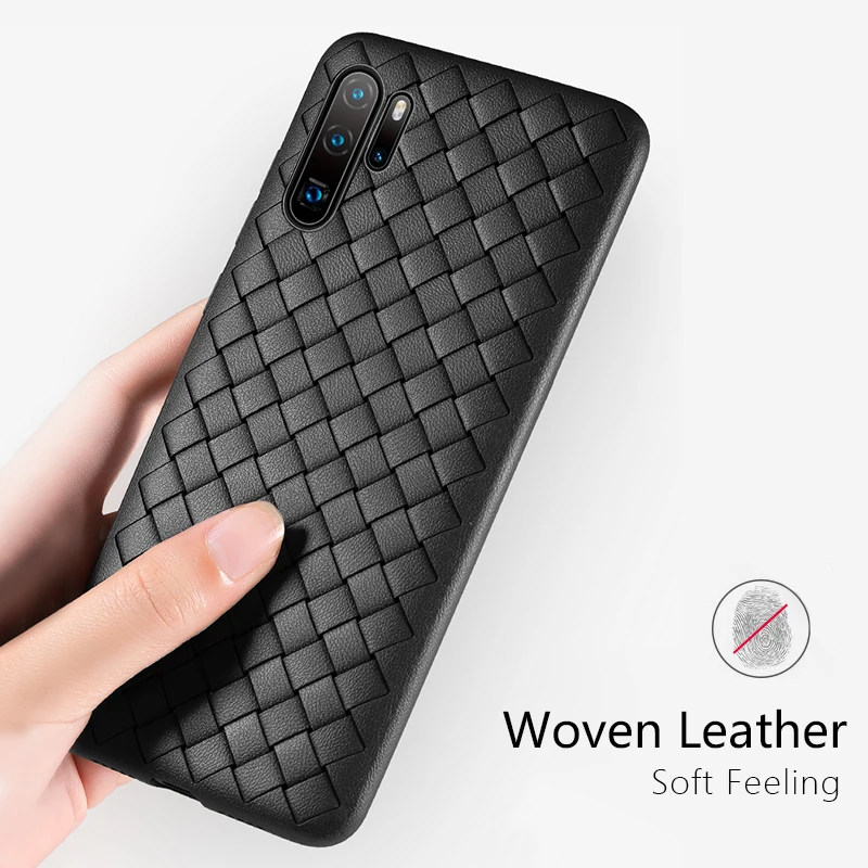 Роскошный Плетеный силиконовый чехол для телефона Huawei P30 pro Модный с текстурой
