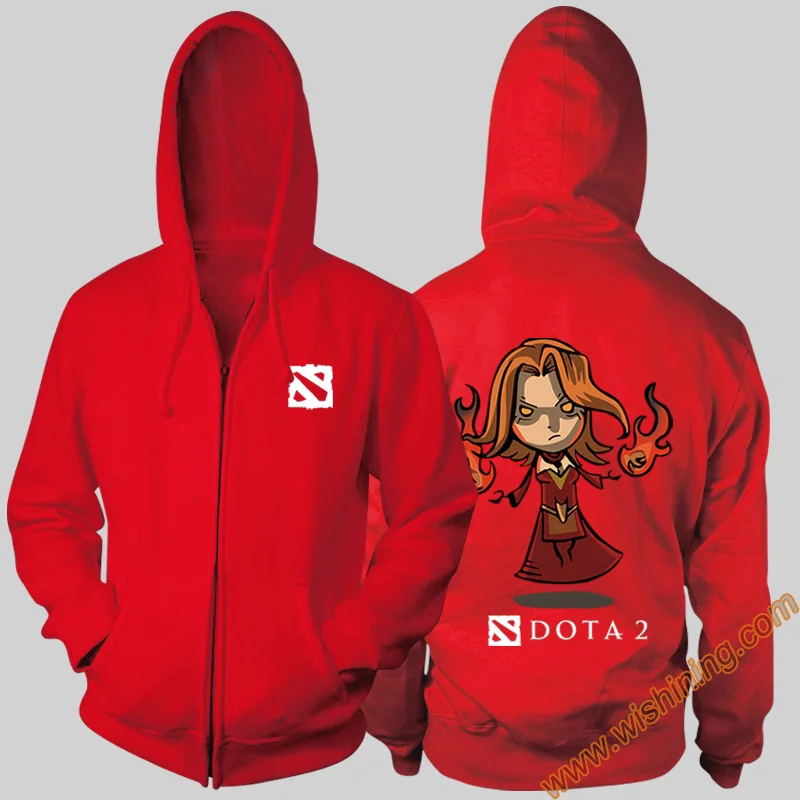 DOTA 2 Hero Gyrocopter Lina bristleback толстовки DOTA2 3xl большой размер полная молния толстовки с капюшоном Wishining