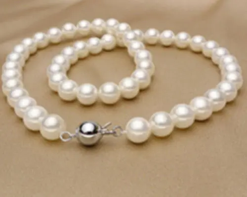 

noble women gift Jewelry Clasp Natural 8-8.5mm WHITE south sea AKOYA PEARL NECKLACE 17" AAA+CZ Luxury Ms. girl