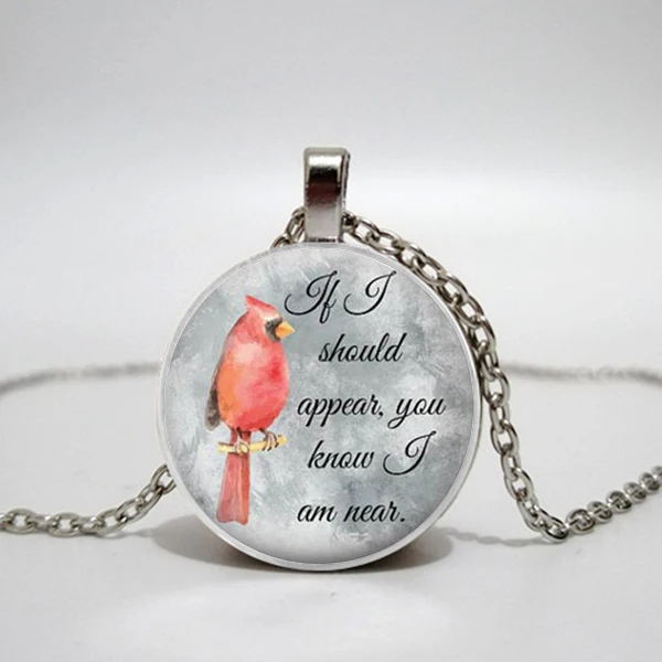 Cardinal ювелирные изделия попугай ожерелье фиолетово красный птица Круглый купол