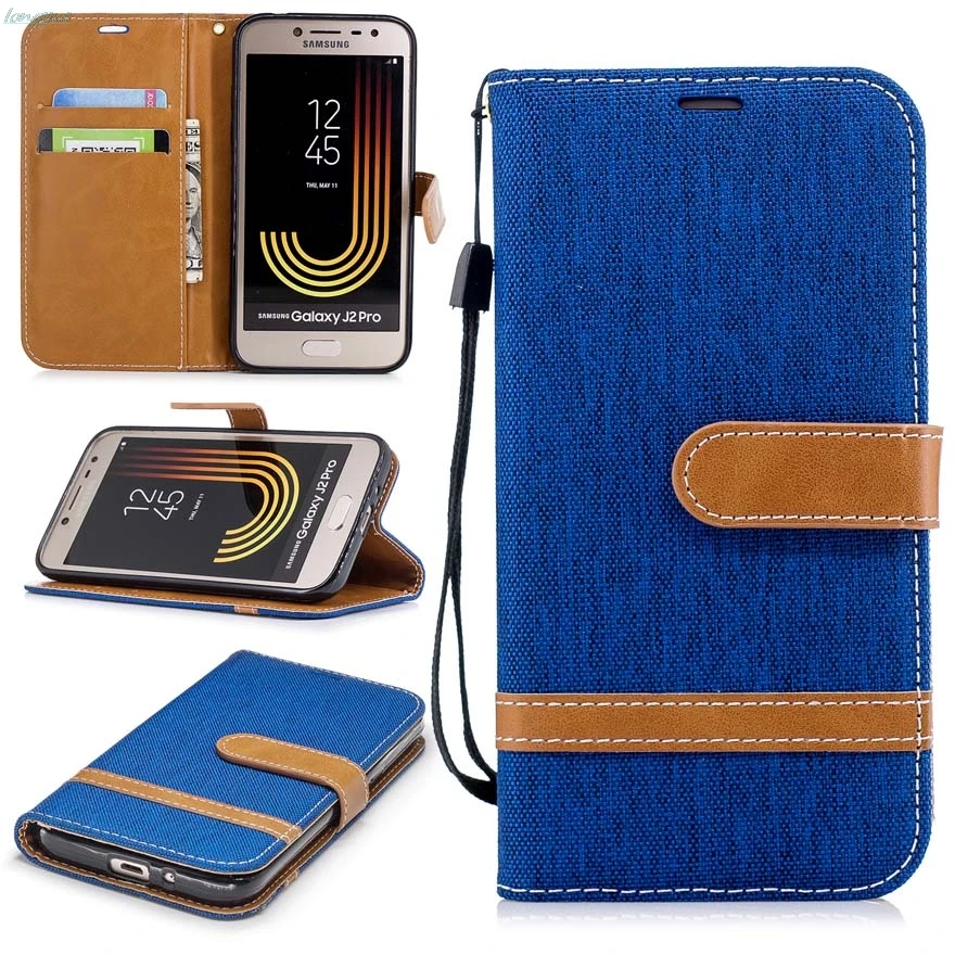 Case For Samsung galaxy J2 Pro 2018 P Denim Mixed Colors PU Leather Wallet Phone Cases Cover | Мобильные телефоны и