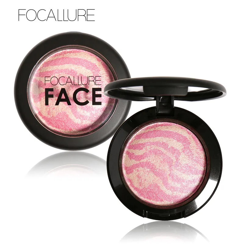 FOCALLURE, 6 цветов, румяна для макияжа, косметика, натуральные Запеченные Румяна, пудра, палитра, очаровательные Румяна для лица