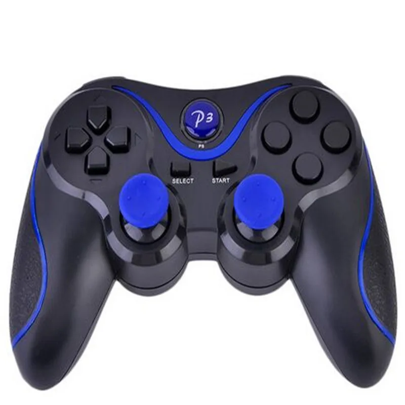 black and blue Контроллеры беспроводные Bluetooth контроллеры геймпады для PS 3 двойной двигатель вибрации Bluetooth джойстик для playstation 3 PS 3 - Цвет: black and blue