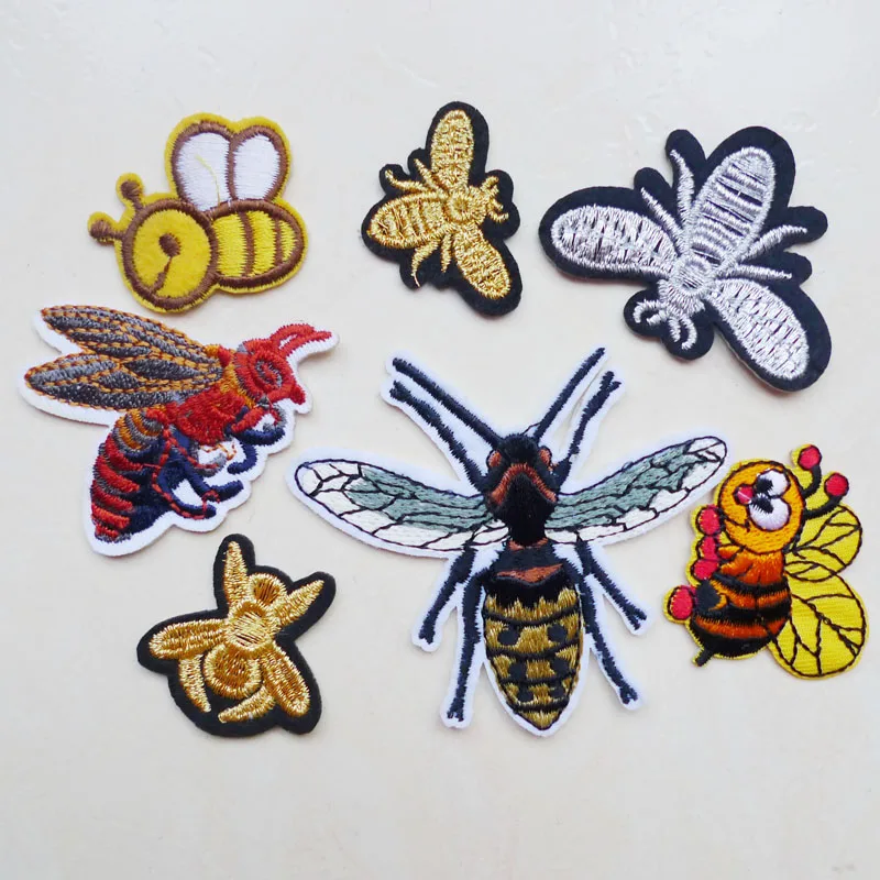 1 шт. ОСА Корона пчелы на патчи Швейные Вышитые милые значки одежду аппликация
