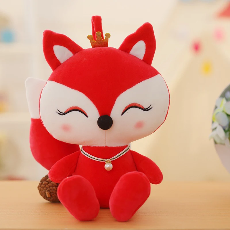 Мягкая Плюшевая игрушечная Корона лиса с ожерельем лучший подарок для детей Playmate