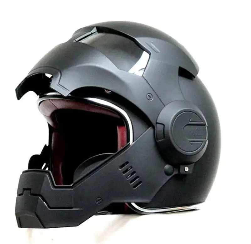 Хит продаж 2016 черный шлем MASEI IRONMAN Железный человек мотоциклетный полушлем с