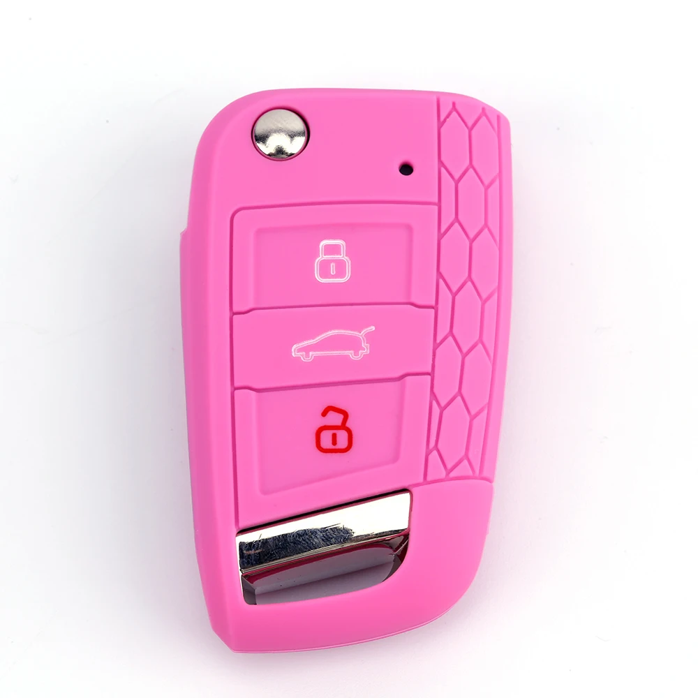 Различные Цвета поверхность с Сотами 3 кнопки мягкий силиконовый для ключа