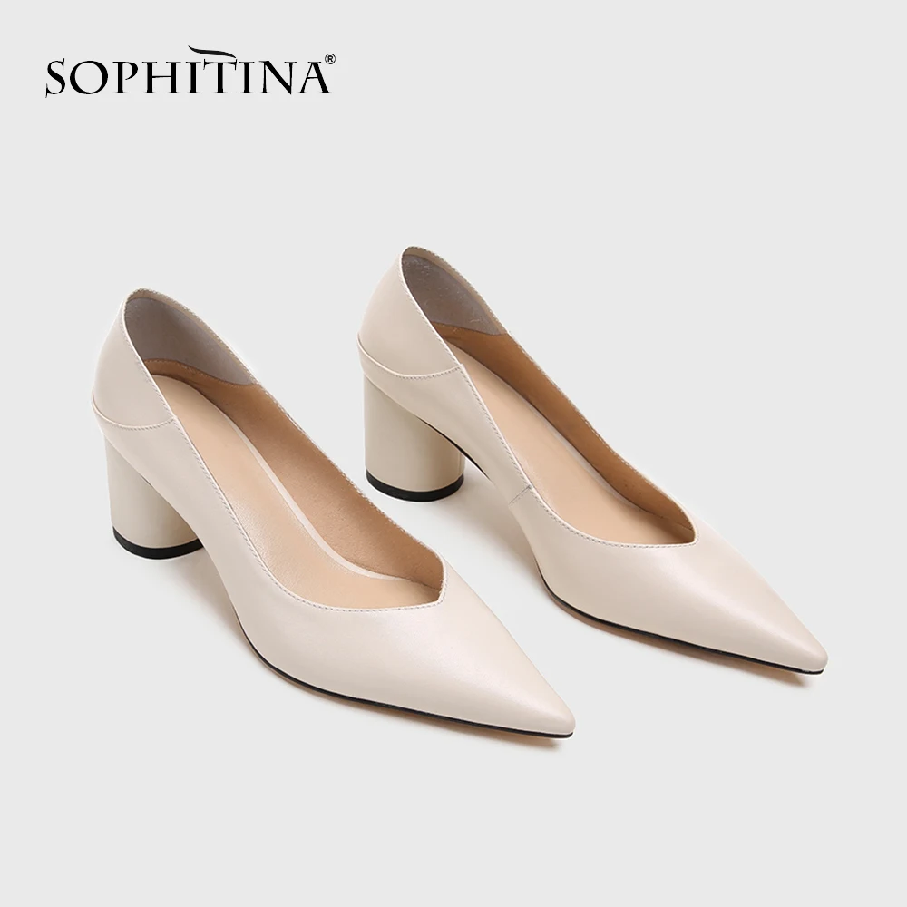 SOPHITINA/Новинки 2019 г. Высококачественные женские туфли лодочки на модном и круглом