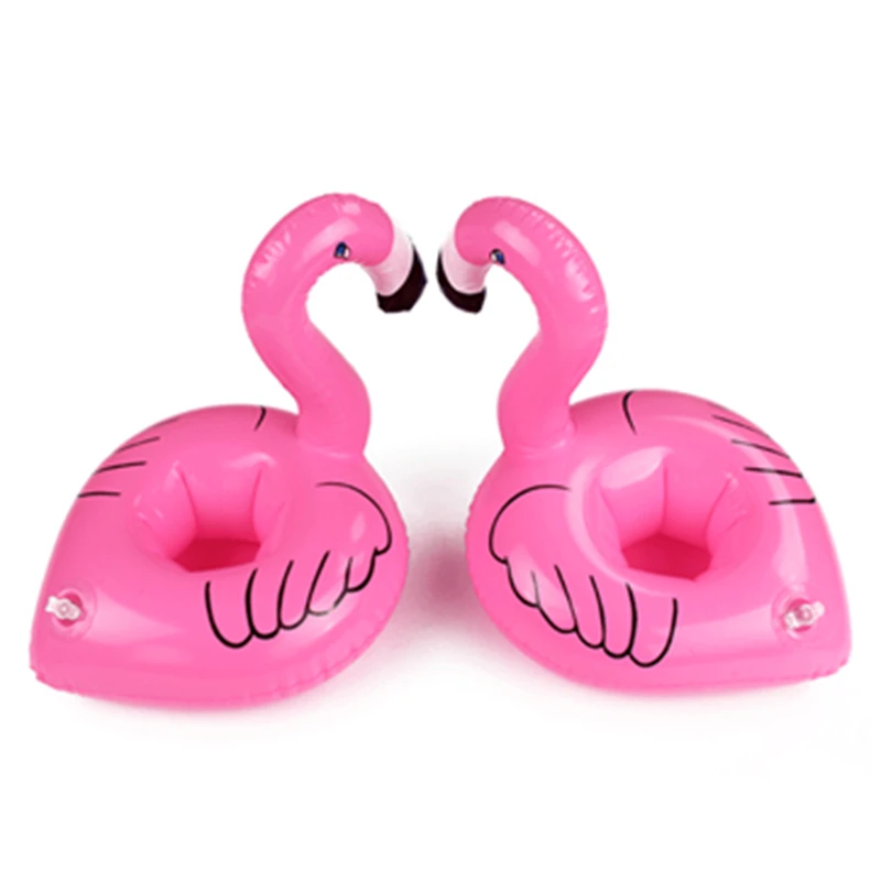 5pcs Float Flamingo Cup Holder Coasters Inflatable Drink Holder for Swimming Pool Hawaiian Beach Flamingo Party Decor Supplies