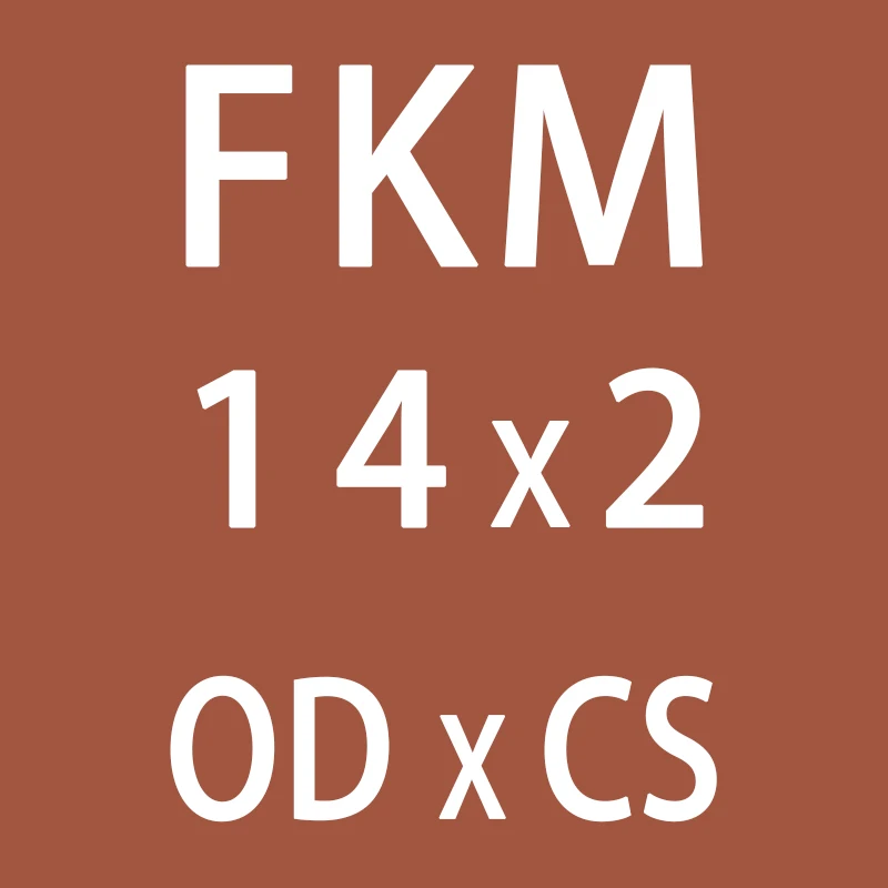 OD14mm 5 шт./лот фторсодержащий каучук кольца коричневый FKM уплотнительное кольцо OD5/6/7/8/9/10/11/12/14/15/16*2 мм резиновое уплотнительное кольцо уплотнение масла кольцо прокладки, шайбы - Цвет: OD14mm