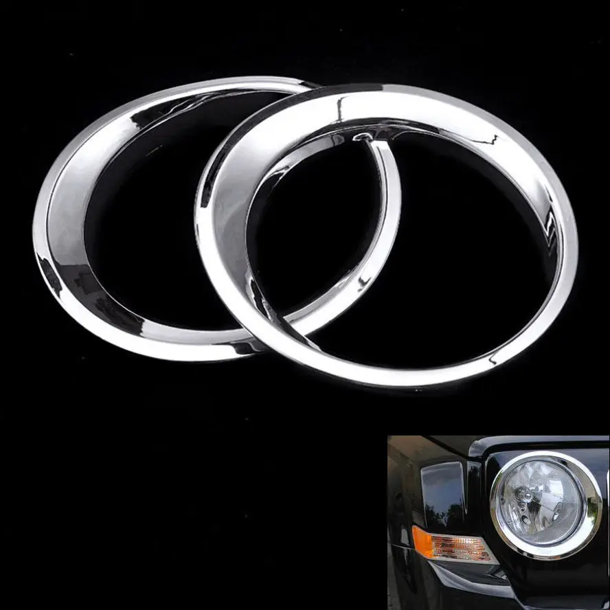 Auto Car Front Head Light Lamp Cover Trim Ring Styling Decorative Sticker Fit For Jeep Patriot 2011-15 Accessories | Автомобили и