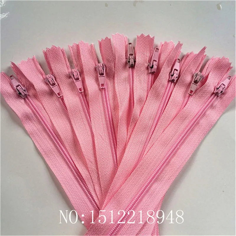 pink 10-100 шт 3# закрытый конец нейлоновые катушки молнии портной Швейное Ремесло(22 дюйма) 55 см Crafter's& FGDQRS(20/цвет U PICK - Цвет: pink