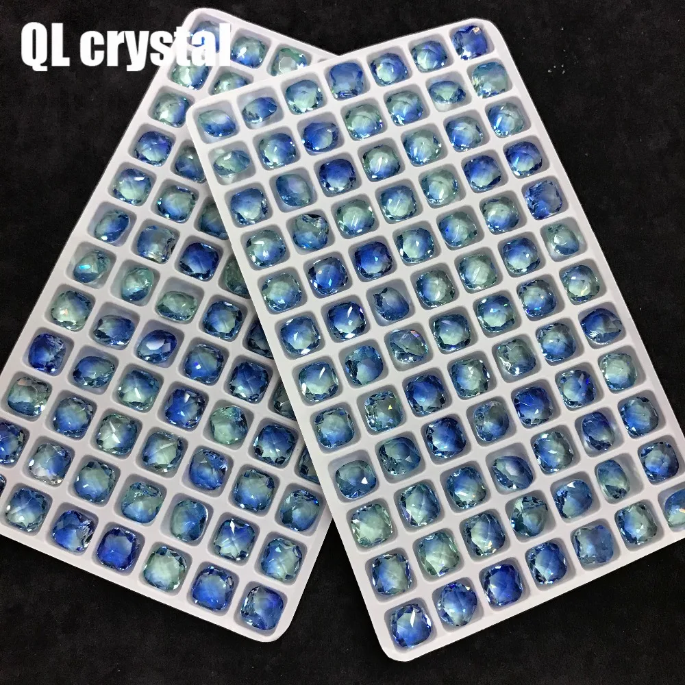 QL Кристалл Турмалин стекло кристалл 8x8 жир squar Pointback Необычные Камень для DIY одежды сумки обувь ювелирные