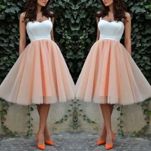 

Fashion Women Lace Party Lady Summer Knee-Length Beach Sundress Ball Gown Dress