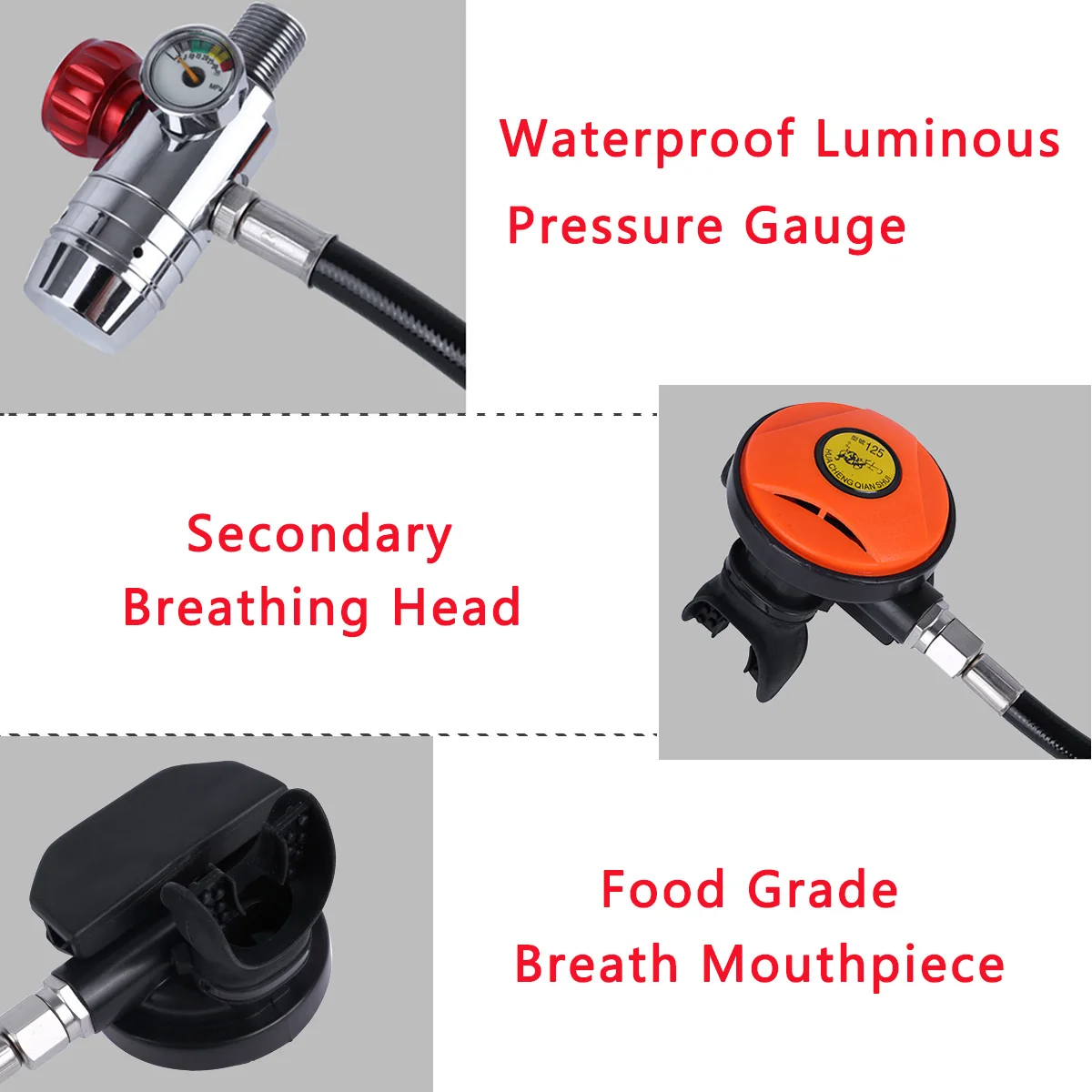 

Diving Equipment Mini Scuba Oxygen Cylinder Snorkel Air Tanks PCP Scuba Diving Valve Snorkeling Respirator Underwater Breath