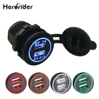 Herorider Новое поступление разветвитель гнезда прикуривателя 12 в-24 в 2 порта USB автомобильный адаптер питания для зарядного устройства