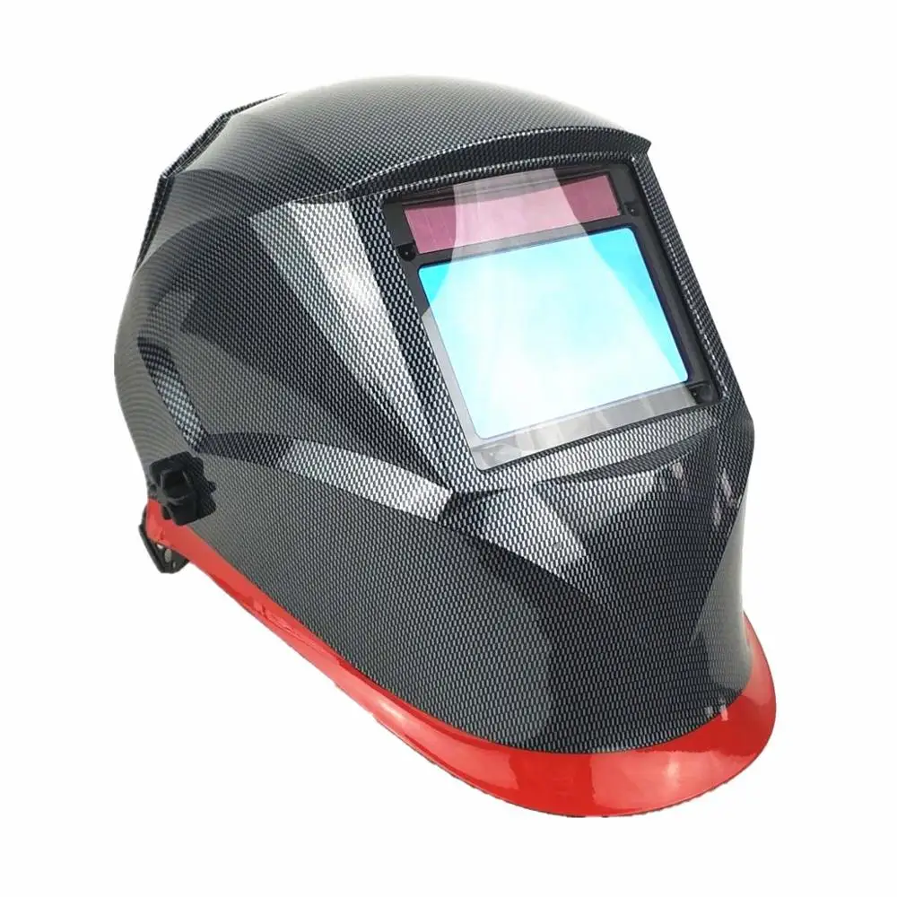 Carbon Red Сварочный шлем 100*65 мм 1111 4 датчика шлифования DIN 3/4-13 MMA MIG/MAG TIG CE/UL/CSA/AS Cert Солнечная самозатемняющаяся Сварочная маска - Цвет: Carbon Red