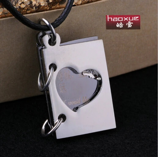 1 шт &quotлюбовь&quot Книга кулоны Пара Ожерелья Корейская нержавеющая сталь