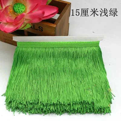 12 Light green 10 Ярд/лот 15 см длинная кружевная отделка 25 цветов полиэстер бахрома отделка для Diy латинское платье сценическая одежда аксессуары - Цвет: 12 Light green