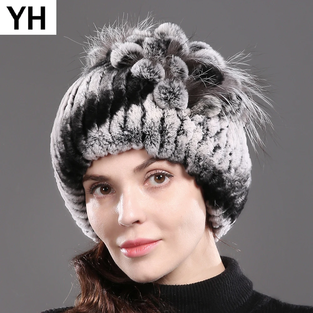 Женские натуральный шапка из меха кролика Рекс теплые мягкие Хорошие эластичные