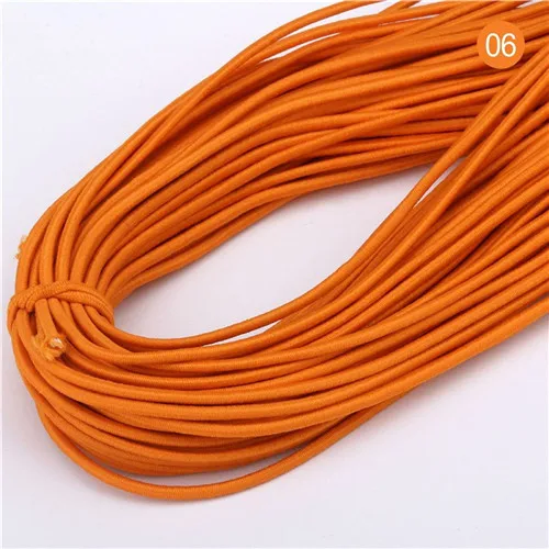06 Orange 2 мм цветная Высококачественная круглая эластичная повязка круглая эластичная канатная Резиновая лента эластичная линия DIY Швейные аксессуары 5 метров - Цвет: 06 Orange