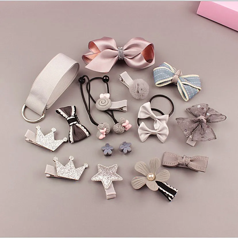 17 шт. милые заколки для волос маленьких девочек с героями мультфильмов бант