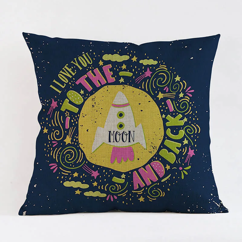 Романтические буквы I Love You To The Moon And Back чехол для подушки домашняя Автомобильная декоративная подушка для дивана чехол для влюбленных милый подарок - Цвет: C