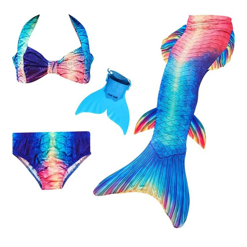 Хвосты маленькой русалки для девочек костюм плавания моноласт Русалочки детский