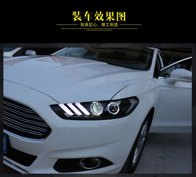 AKD автомобильный Стайлинг Головной фонарь для Ford Mondeo фары 2013- Fusion светодиодный фары DRL D2H Hid динамический сигнал биксеноновый луч